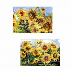 Quadro in legno dipinto girasoli