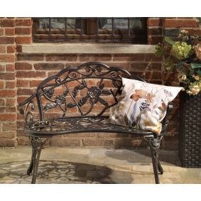 Panchina in alluminio pressofuso nero da esterno giardino