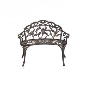 Panchina in alluminio pressofuso nero da esterno giardino