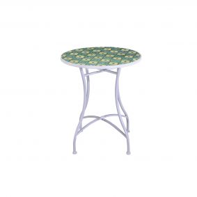 Tavolo in ferro mosaico verde con 2 sedie da esterno giardino