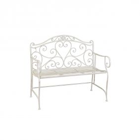 Panchina in ferro avorio 2 posti da esterno giardino