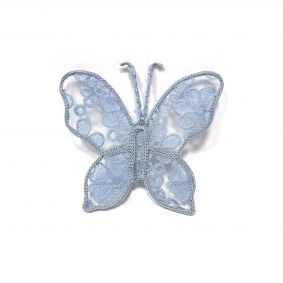 Decorazione Farfalla di pizzo blu