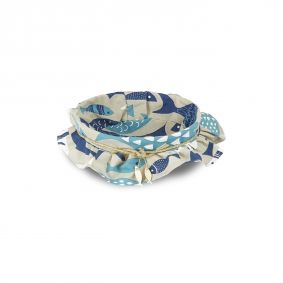 Cestino foderato in tessuto Beach azzurro