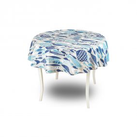 Tovaglia rotonda in tessuto Beach azzurro