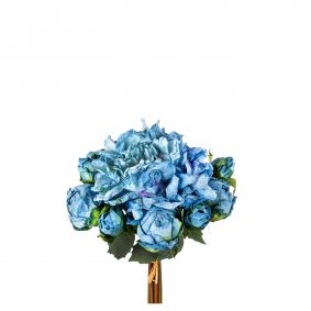 Bouquet peonie con 11 fiori blu