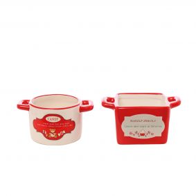 set 2 vasetti in ceramica Natale
