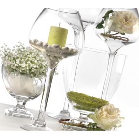 Fruttiera in vetro bombata