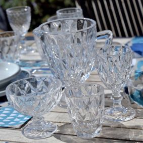 Set 6 calici vino Rombi in vetro