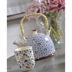 Servito da tè in ceramica con 6 bicchieri