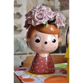 Vaso in ceramica ragazzo rosso