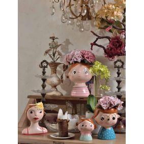 Vaso in ceramica ragazza rosa
