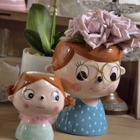 Vaso in ceramica ragazzo azzurro