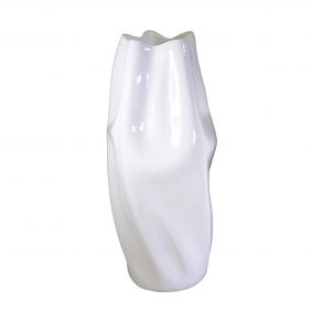 Portavaso in resina bianco onde