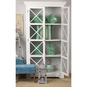 Vetrina 2 ante in legno bianco