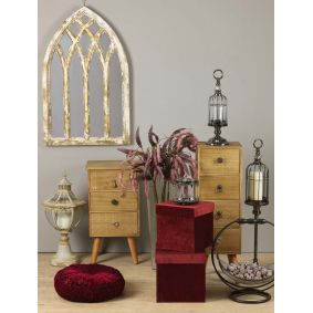 Specchio arco in legno shabby