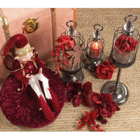 Cuscino Barok in velluto bordeaux