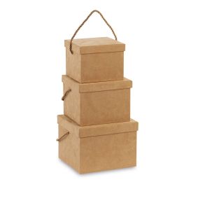 Set 3 scatole in alcantara beige