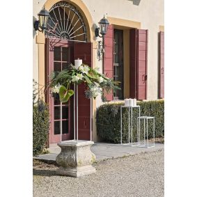 Alzata quadrata in ferro bianco