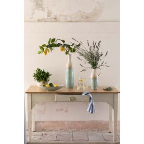 Vaso in gres azzurro