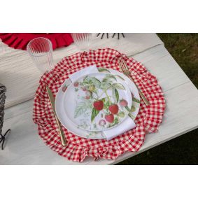 Set 18 piatti in melamina fantasia fragole