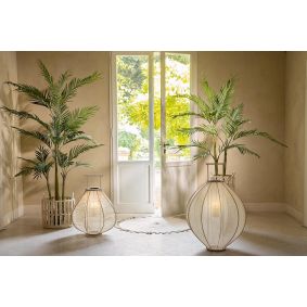 Lanterna in lino con portacandela