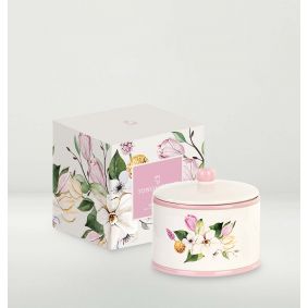 Biscottiera in ceramica fiori