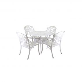 Tavolo in alluminio pressofuso da esterno giardino con 4 sedie