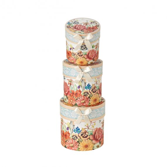 Set 3 scatole fasciate Fiori