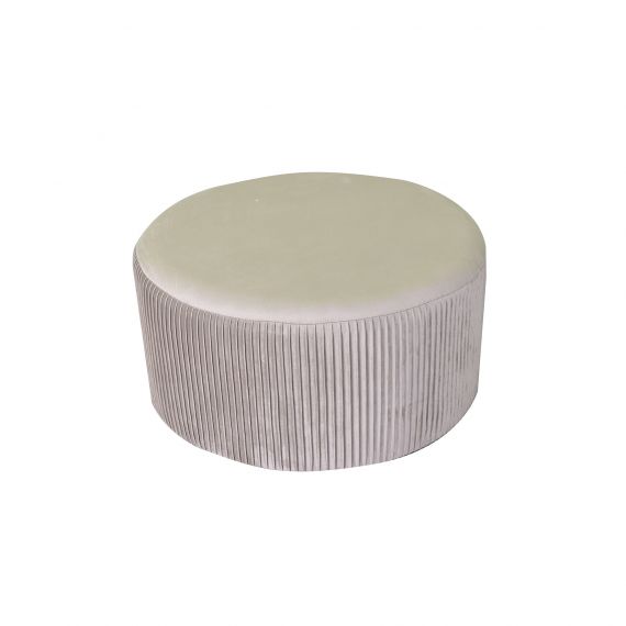 Pouf beige in velluto
