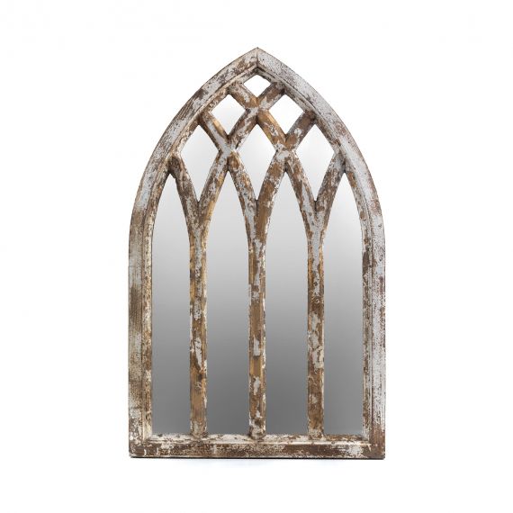 Specchio arco in legno shabby