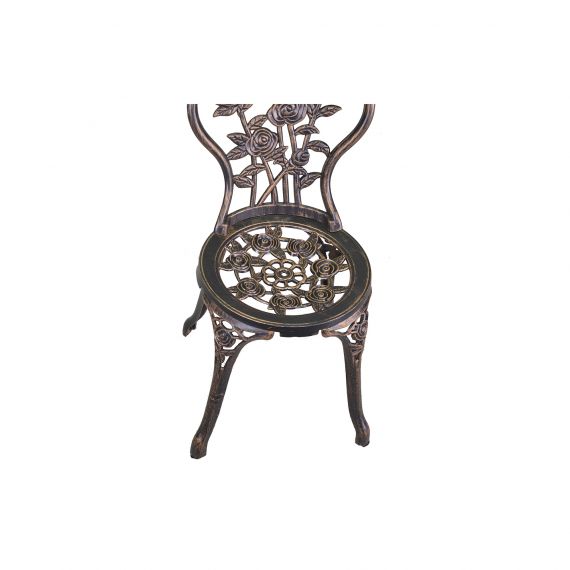 Tavolo in alluminio pressofuso nero con 2 sedie da esterno giardino