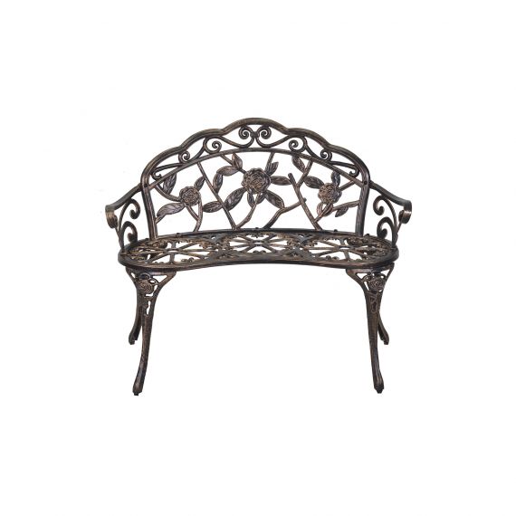 Panchina in alluminio pressofuso nero da esterno giardino