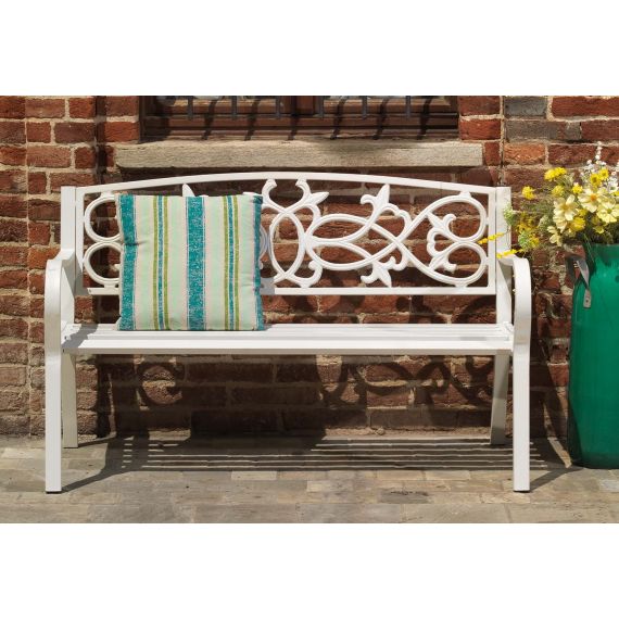 Panca in ferro bianca da esterno giardino