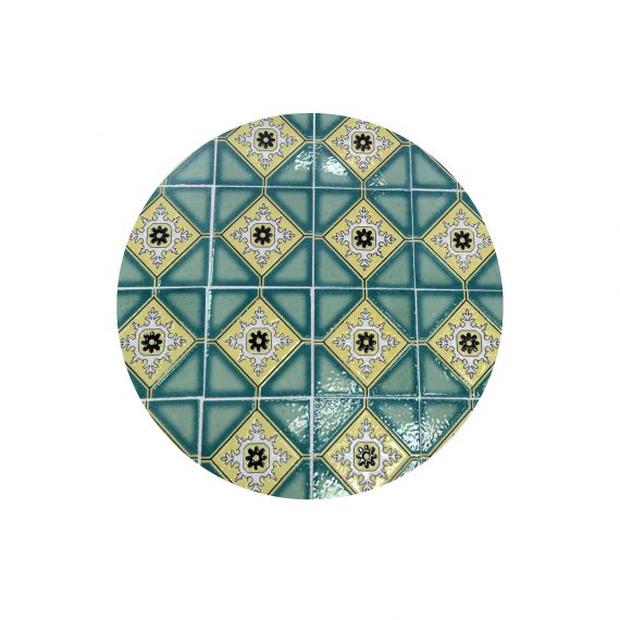 Tavolo in ferro mosaico verde con 2 sedie da esterno giardino