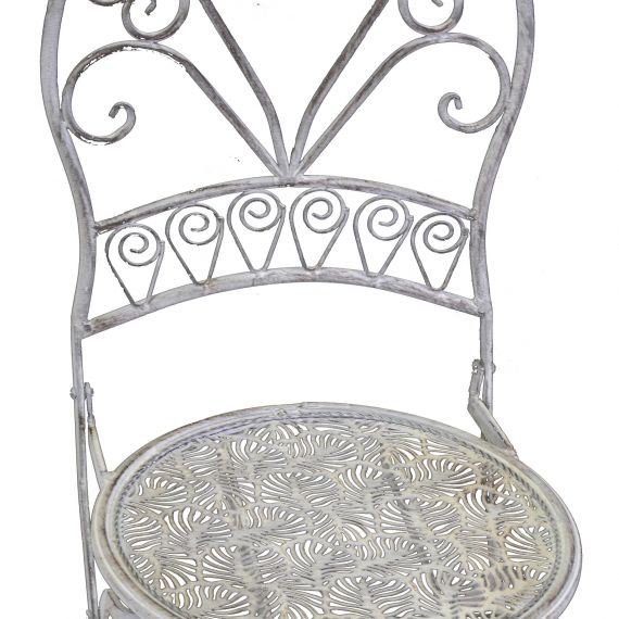 Tavolo in ferro grigio con 2 sedie da esterno giardino