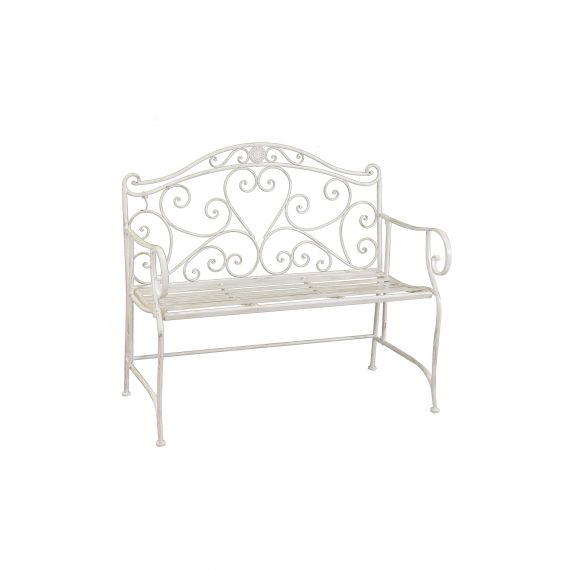 Panchina in ferro avorio 2 posti da esterno giardino