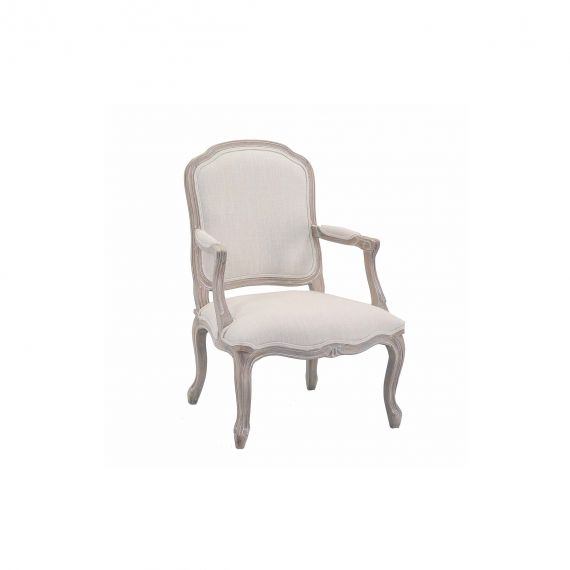 Poltrona imbottita in tessuto naturale