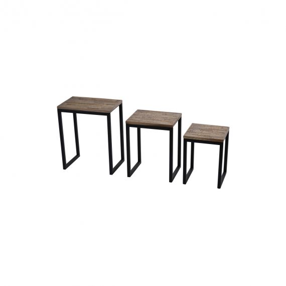 Tavolini in legno e gambe in metallo