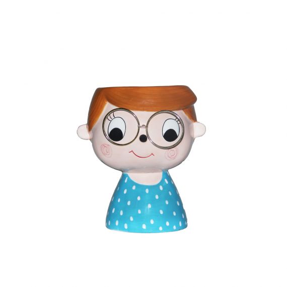 Vaso in ceramica ragazzo azzurro