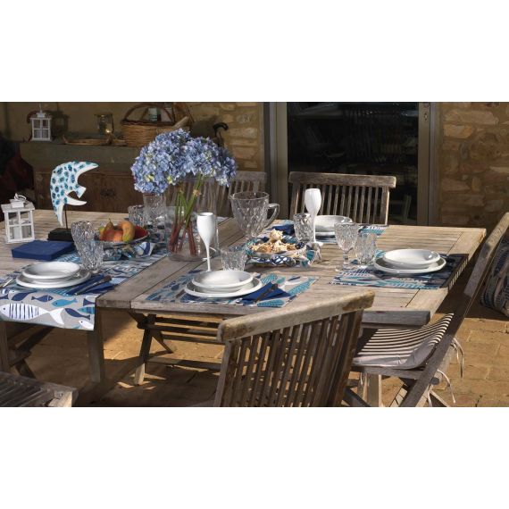 4 tovagliette americane in tessuto Beach azzurro