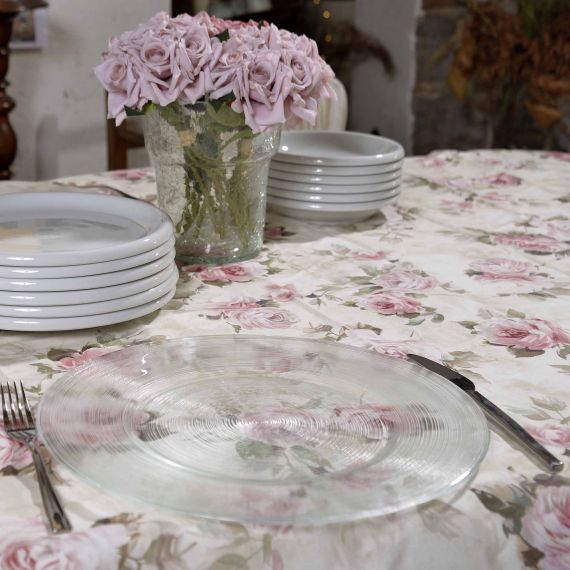 Tovaglia rotonda in tessuto Antique roses