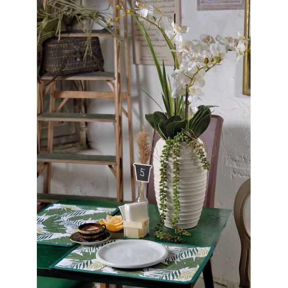 Tovaglietta rettangolare foglie e felci verde