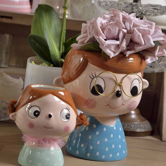 Vaso in ceramica ragazza verde menta