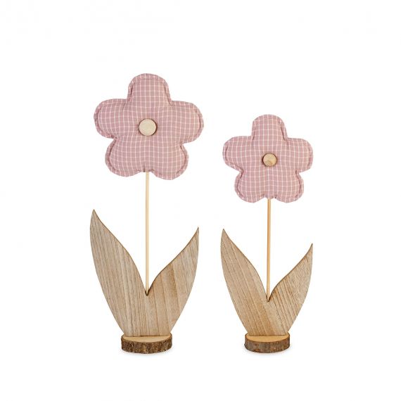 Fiori rosa in tessuto imbottiti