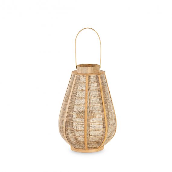 Lanterna in lino con portacandela