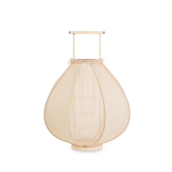 Lanterna in lino con portacandela