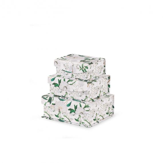 Set scatole peonie bianche
