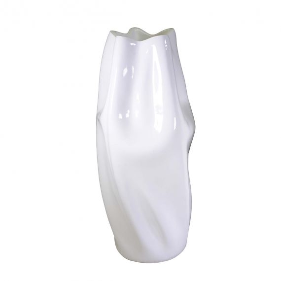 Portavaso in resina bianco onde