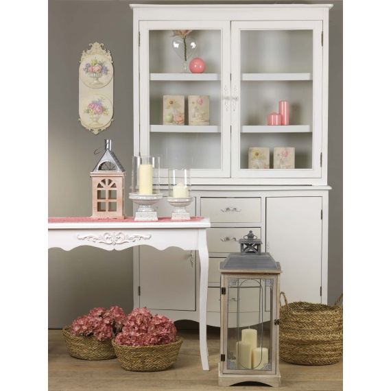 Quadro in legno vaso fiori con fregio