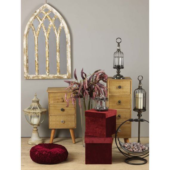 Specchio arco in legno shabby